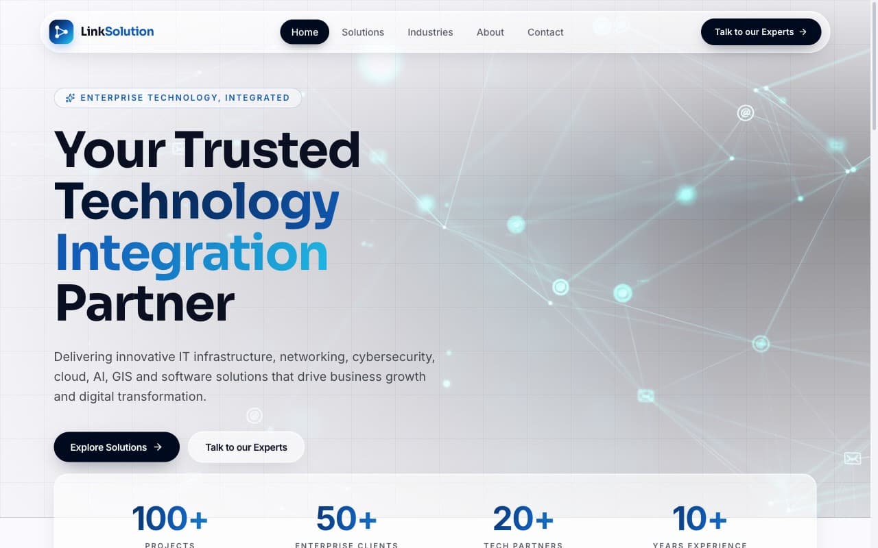 Link Solution — enterprise it demo website designed and built by Stacky in Malaysia